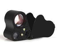 Joyeros Lupa Lupa Lupa 30X 60X Joyero Ojo Lazo Lentes de Aumento LED 2 en 1 Lupa Plegable Lazo
