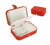 Joyeros Mujer Organizador Caja de almacenamiento joyas boda personalizada, caja joyería viaje portátil, regalos for damas honor, estuche collares y pendientes(Orange,Rose Gold Text)