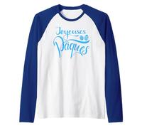 Joyeuses Pâques Francés Pascua Hombres Mujeres Niño Niño Niña Camiseta Manga Raglan