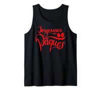 Joyeuses Pâques Francés Pascua Hombres Mujeres Niño Niño Niña Camiseta sin Mangas