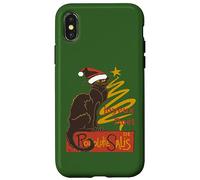 Joyeux Noel Le Chat Noir con Árbol de Oro estilizado v2 Carcasa para iPhone X/XS