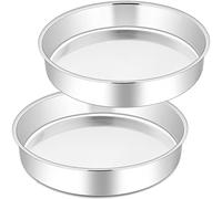 Joyfair 2 moldes redondos para tartas de acero inoxidable, saludables y no tóxicos, fáciles de limpiar y aptos para lavavajillas, 25 cm