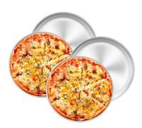 Joyfair Bandeja para pizza de acero inoxidable, 4 unidades, 26 cm