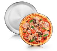 Joyfair Bandeja redonda de acero inoxidable para pizza, juego de 2 (30 cm)