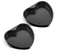 Joyfair Juego de 2 moldes antiadherentes para tartas (2, 22 x 20 cm), diseño de corazón