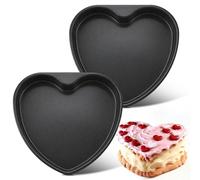 Joyfair Juego de 2 moldes antiadherentes para tartas (2, 26 x 24 cm), diseño de corazón
