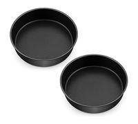Joyfair Juego de 2 moldes para hornear de 20 cm, antiadherentes, redondos, 5 cm de profundidad, molde para tartas de cumpleaños/boda/Navidad, núcleo de acero inoxidable y diseño de una pieza,