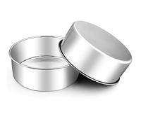Joyfair Juego de 2 moldes para hornear redondos de acero inoxidable de 20 cm, 7 cm de alto, molde para tartas para cumpleaños/bodas/Navidad, tartas de capas, saludable y no tóxico, apto para