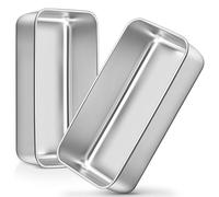 Joyfair Juego de 2 moldes para pan de acero inoxidable de 2 libras, moldes para hornear pasteles, carne, pan de plátano, lasaña, brownies, saludables y fáciles de liberar, no tóxicos y resistentes a