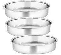 Joyfair,Juego de 3 moldes para tartas de acero inoxidable de 8 pulgadas para hornear, juego de 3 mini utensilios para hornear para tostadora, cumpleaños/Navidad, apto para lavavajillas, 20 cm
