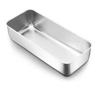 Joyfair Molde para pan, 31,2 cm de acero inoxidable, forma de caja grande, rectangular, molde para pan, 7,5 cm de profundidad, apto para pan/pastel/tostada, saludable y no tóxico, fácil de limpiar y