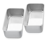 Joyfair - Molde para Pan de Acero Inoxidable, 2 Unidades, para Pastel, 23 cm x 12 cm x 6 cm, Saludable y No Tóxico