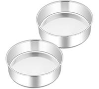 Joyfair - Molde para tartas, 2 piezas, de acero inoxidable, redondo, molde para fallar, molde de rodilla, de liberación rápida para tartas, tortillas, pizzas/pan, lavable en lavavajillas (16 cm)