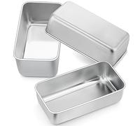 Joyfair - Molde para tartas (3 unidades, rectangular, caja de tostadas, inoxidable, molde para pan tostado, queso, quiche, desmoldeo rápido y perfecto, 23 x 12 x 6 cm)