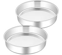 Joyfair - Molde para tartas de acero inoxidable, redondo, molde para pastel, molde para pastel, molde de rodilla, de liberación rápida para tartas, tortillas, pizzas/pan, lavable en lavavajillas (21