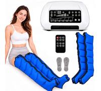 Joyfitness Drenaje Linfático Profesional con Botas Presoterapia para Cuerpo | Masajeador de Compresión Neumática 6 Cámaras para Piernas, Pies Y Abdomen, 30-240 mmHg, Temporizador 0-60 Min， Mando Portátil