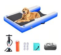 Joyfitness Rampa de Agua Inflable para Perros - Flotante Antideslizante en EVA para Piscinas, Pontones, Playas y Lagos, para Perros de 60 kg (Azul, 150x100x10 cm)
