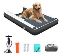 Joyfitness Rampa de Agua Inflable para Perros - Flotante Antideslizante en EVA para Piscinas, Pontones, Playas y Lagos, para Perros de 60 kg (Azul, 150x100x10 cm)