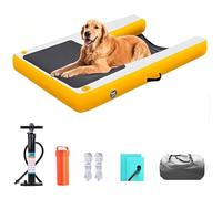 Joyfitness Rampa de Agua Inflable para Perros - Flotante Antideslizante en EVA para Piscinas, Pontones, Playas y Lagos, para Perros de 60 kg (Azul, 150x100x10 cm)
