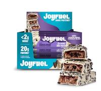 JOYFUEL Barritas de proteínas - Sabor chocolate blanco & galletas & crema - < 2 g de azúcar - 20 g de proteína - Caja de 12 barritas x 55 g