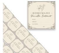 Joyful Artistry Etiquetas de extracto de vainilla - Juego de etiquetas de extracto de vainilla casera 12/24, etiquetas de botella de extracto de vainilla para botellas de extracto de vainilla de 2, 4,