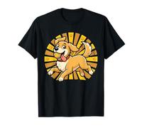 Joyful Golden Retriever Saltando Pelota de Tenis Dibujos Animados Perro Amor Camiseta