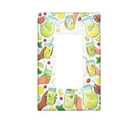 Joyful Kitchen - Cubierta para interruptor de luz basculante individual, diseño de limón, menta, verano, verde, plástico, tamaño estándar, placas de pared decorativas para nuevo apartamento, hogar