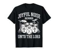 Joyful Noise Drummer Unto The Lord - Batería de Cruz Envejecida Camiseta