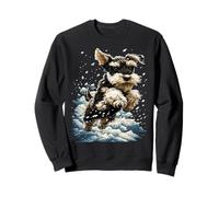 Joyful Schnauzer con Nieve y Copos de Nieve Snowy Winter Dog Sudadera