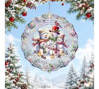 Joyful Snow Man Family Winter Theme Christmas Wind Spinner - Molinillo de | Pájaro cardenal, molinillo de viento colgante, linternas brillantes, estilo elegante, amantes del hombre de nieve