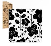 JoyfulArtink Servilletas de papel Midnight Bloom de 3 capas, 80 unidades | Servilletas de cóctel de diseño, 3 capas, 12,7 x 12,7 cm, absorbentes, para fiestas, brunch, Happy Hour, aperitivos