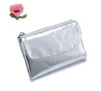Joyfullygo - Cartera delgada de piel de guijarro, monedero delgado para tarjetas de crédito, ranuras para dinero en efectivo, piel suave auténtica, tarjetas de identificación pequeñas, 1 unidad-K, M