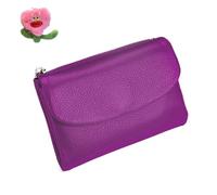 Joyfullygo - Cartera delgada de piel de guijarro, monedero delgado para tarjetas de crédito, ranuras para dinero en efectivo, piel suave auténtica, tarjetas de identificación pequeñas, 1 unidad-E, M