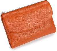 Joyfullygo - Cartera unisex de piel de guijarro, monedero de piel auténtica, cuero a prueba de agua para uso diario y viajes, N, 5.3×1.1×3.9 inches, Clásico
