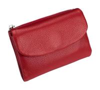 Joyfullygo - Cartera unisex de piel de guijarro, suave y pequeña con RFID antirrobo, monedero con tarjetero de crédito, soporte para monedas y ranuras para efectivo, impermeable, gran capacidad, rojo