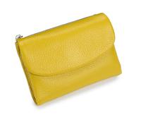Joyfullygo Wallet, Unisex Pebble Leather Wallet, Genuine Leather Coin Purse, Bifold Leather Coin Purse with Credit Card Holder (A-12)