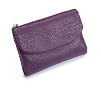 Joyfullygo Wallet, Unisex Pebble Leather Wallet, Genuine Leather Coin Purse, Bifold Leather Coin Purse with Credit Card Holder (A-10)