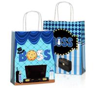 JOYGATHER 24 bolsas de recuerdos de fiesta con asas, bolsas de regalo para bebé, bolsas de regalo, bolsas de dulces con 2 tipos diferentes, bolsas de papel kraft Boss para suministros de fiesta de