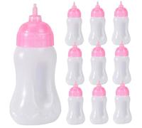 Joygoodta 10 biberones para muñecas de 2, 1 x 1, 5 x 4, 6 Pulgadas, Botellas de plástico Selladas para muñecas con Purpurina, biberón de Juguete Creativo y Realista para Juegos de rol imaginat