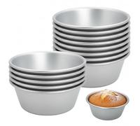 Joygoodta 12 Tazas para Hornear, Moldeador Puto Reutilizable de aleación de Aluminio Filipino, para Hornear postres al Vapor