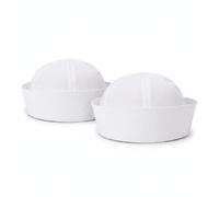 Joygoodta 2 sombreros de marinero, sombrero de capitán de yate para adultos, sombreros de capitán de fiesta temática náutica, gorra estilo azul marino para cosplay de escenario, blanco, 58 cm
