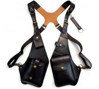 Joygoodta Bolso de hombro para hombre, ajustable, antirrobo, de cuero, con arnés para el pecho, para desplazamientos y viajes diarios, color negro