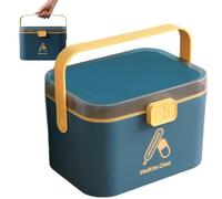 Joygoodta Caja de medicamentos, Caja de Almacenamiento de medicamentos de Doble Capa de 11x8x8 Pulgadas, Cerradura de de PP con Tapa y asa, Organizador para el hogar, Oficina, Organizador de Hotel