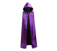Joygoodta Capa con capucha unisex para disfraces de Navidad, fiesta de Halloween, vampiros, cosplay (púrpura, 100 cm), capa medieval