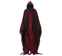 Joygoodta Capa de Halloween 73in Long Claret Cloak With Hood Men Mujeres Grim Reaper Cosplay Disfraces de Halloween para adultos con Hood Men
