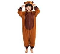 Joygoodta Capybara Pajamas Plush Animals Pajamas con capucha y cremallera Capybara Kids Supsuit para dormir, para niños con una altura de 55.1 pulgadas