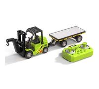 Joygoodta Carretilla elevadora de Control Remoto 1/64, Juguetes de Carretilla elevadora RC 2 en 1, Mini camión de Control Remoto con grúa de Plataforma para niños, Verde