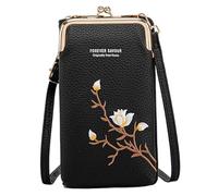 Joygoodta Carteras crossbody para mujer, Carteras crossbody para mujer, Cartera bordada con soporte para teléfono móvil, Monedero estético para teléfono pequeño