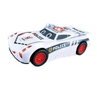 Joygoodta Coche de policía de Juguete con Luces y Coche eléctrico con Rueda Universal, Juguetes a Pilas para niños, Juguete de ingeniería de transformación magnética