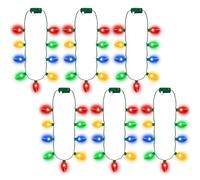 Joygoodta Collar de Luces navideñas de 6 Piezas, Collar navideño Iluminado con 9 Luces LED con 3 Modos de Flash, Decoraciones Coloridas para Suministros para Fiestas Festivas, hasta